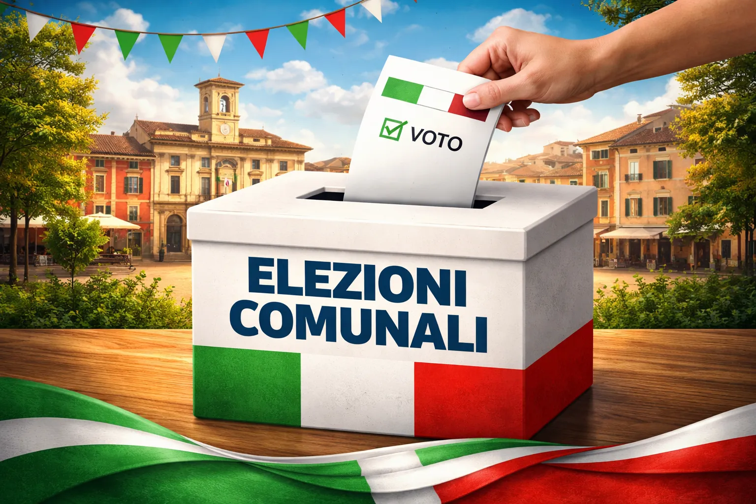 urna con la scritta "elezioni comunali"